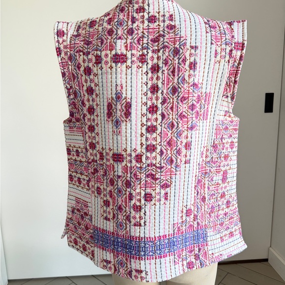 Zara Pink and Purple Patterned Blouse with Bow - Picture 2 of 6